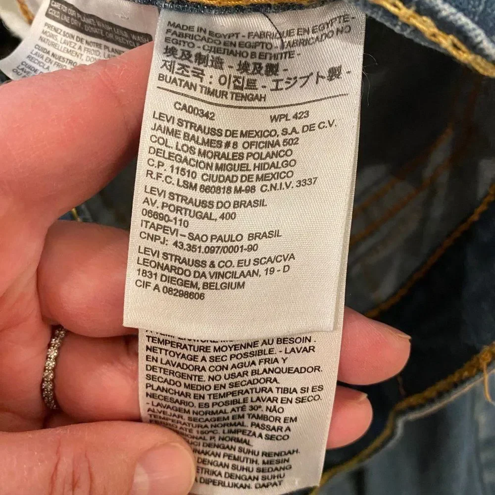 Levi's Jeans Men 33x30.5 Blue Medium Wash Classic 502 Tapered Fit Denim Jeans